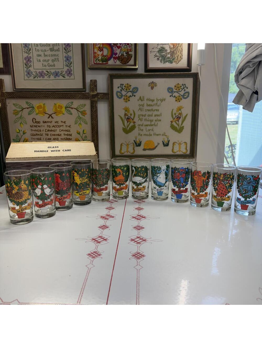 12 days of Christmas Indiana glass set vintage 60s - Picture 1 of 8
